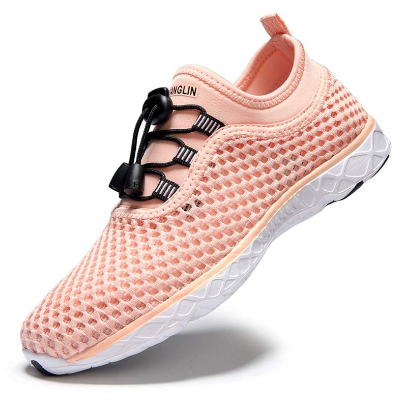 Zhuanglin Women's Quick Drying Aqua Water Shoes,Pinkorange,7.5 B(M) US - Image 5